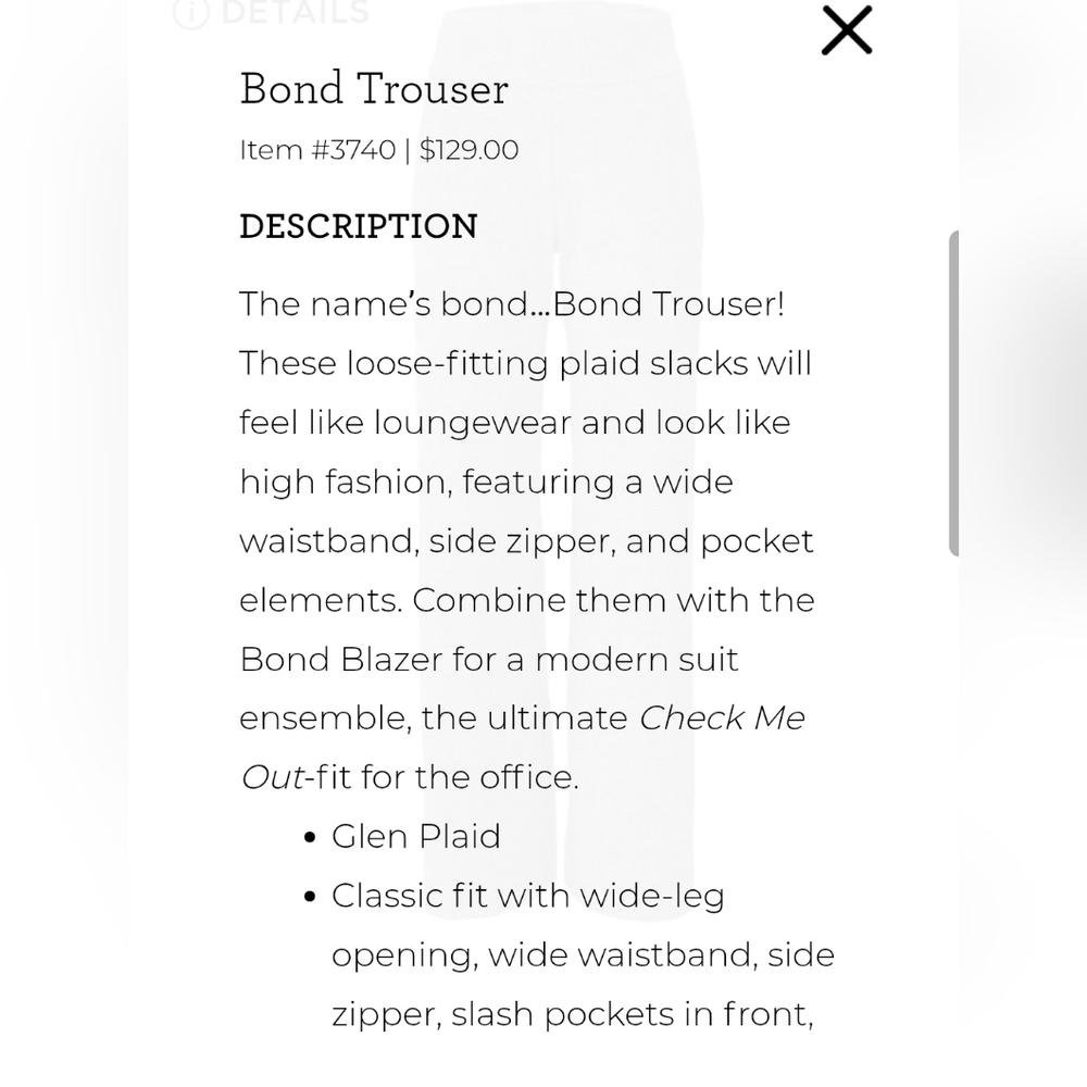 Cabi Bond Trousers # 3740 with Wide Waistband - Picture 4 of 6